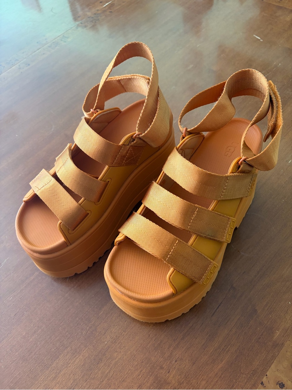 UGG Women's Platform Goldenrise Sandals in apricot